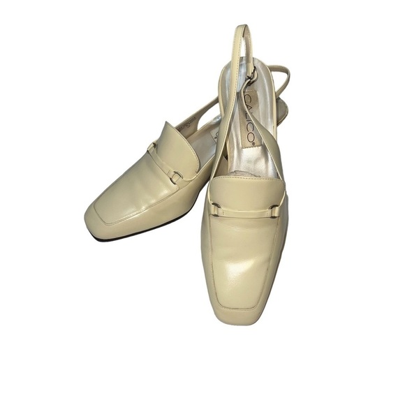 Calico Vintage (EUC) Cream Leather Slingback Sandals Size 9 - Picture 7 of 10